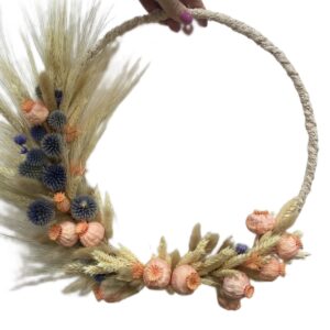 Szárított virágokból készült ajtódísz