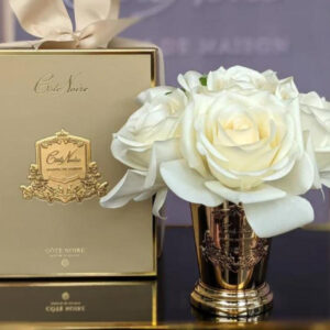 Cote Noire – 7 rózsás lakásillatosító, arany vázában, 2 parfümmel